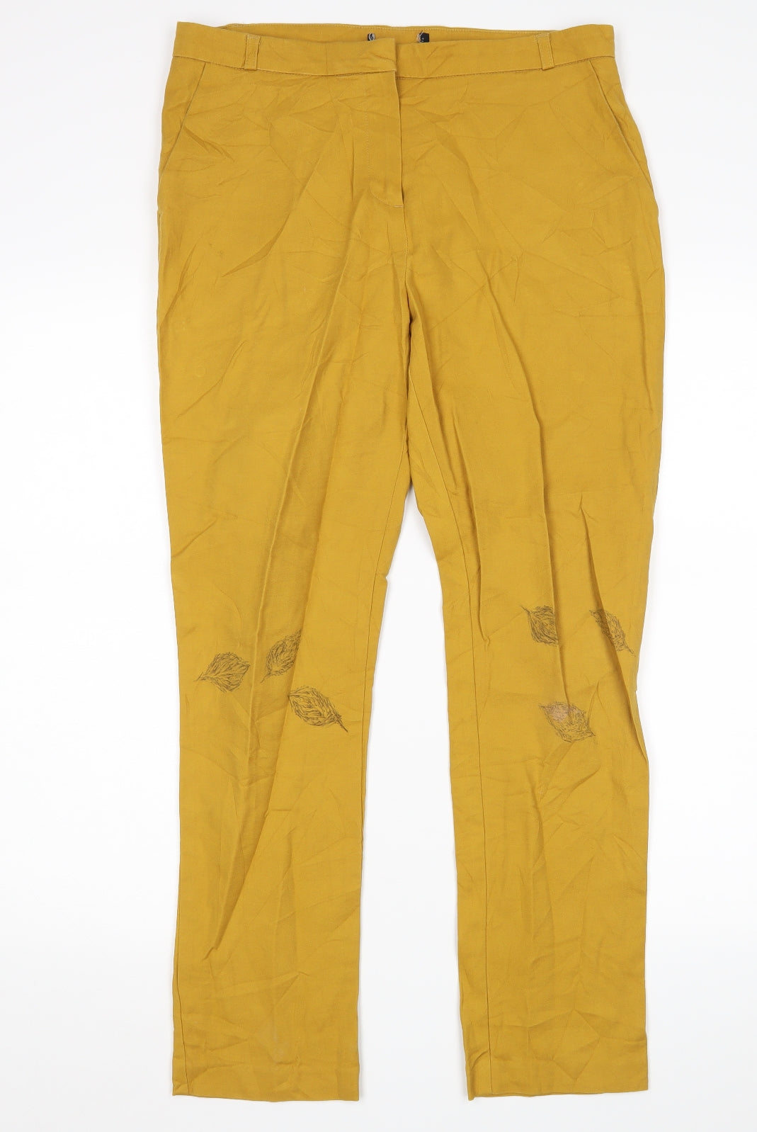 Womens UK Size 10 F&F Regular Fit  Yellow Trousers