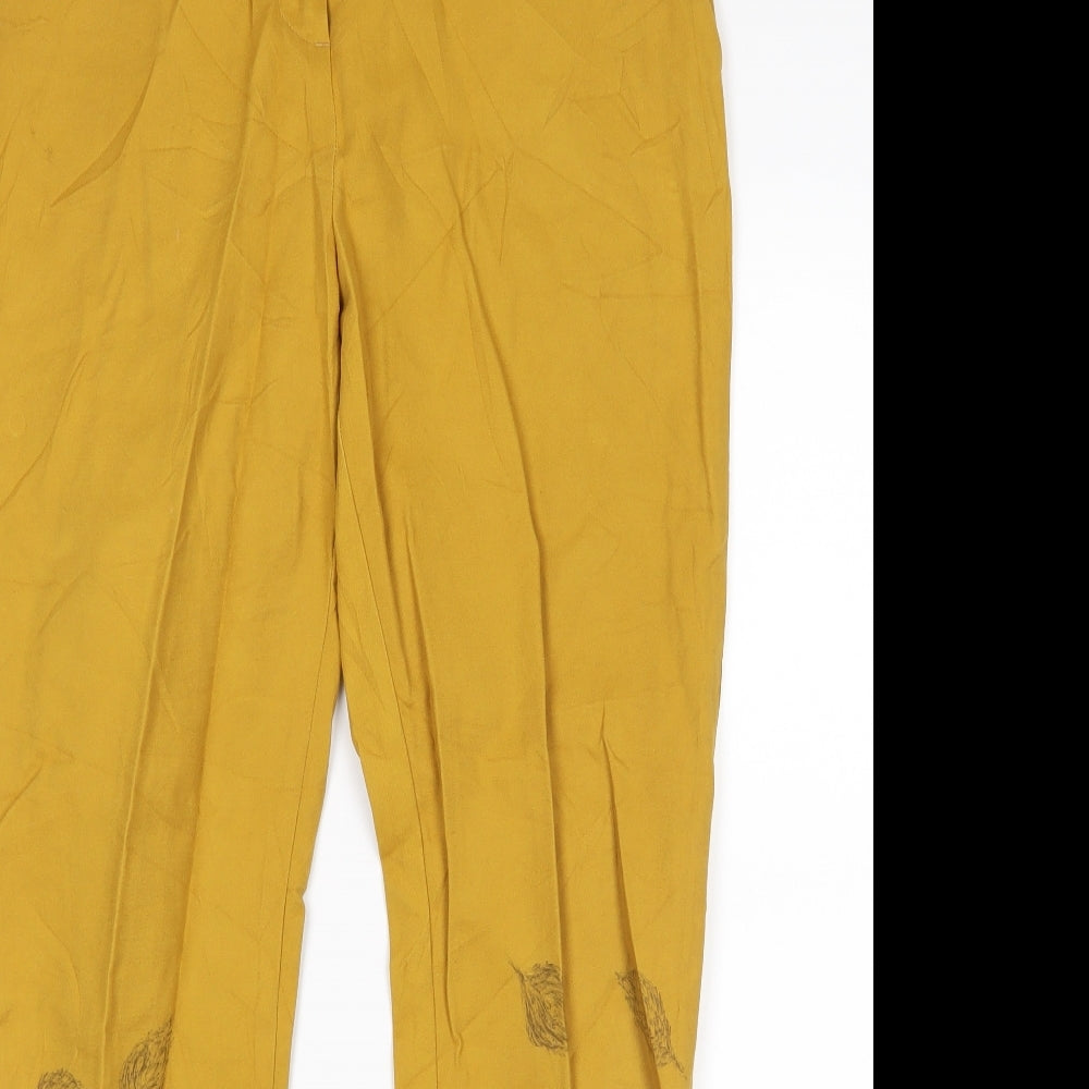 Womens UK Size 10 F&F Regular Fit  Yellow Trousers