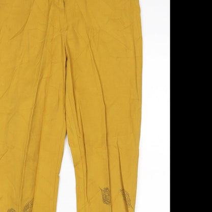 Womens UK Size 10 F&F Regular Fit  Yellow Trousers