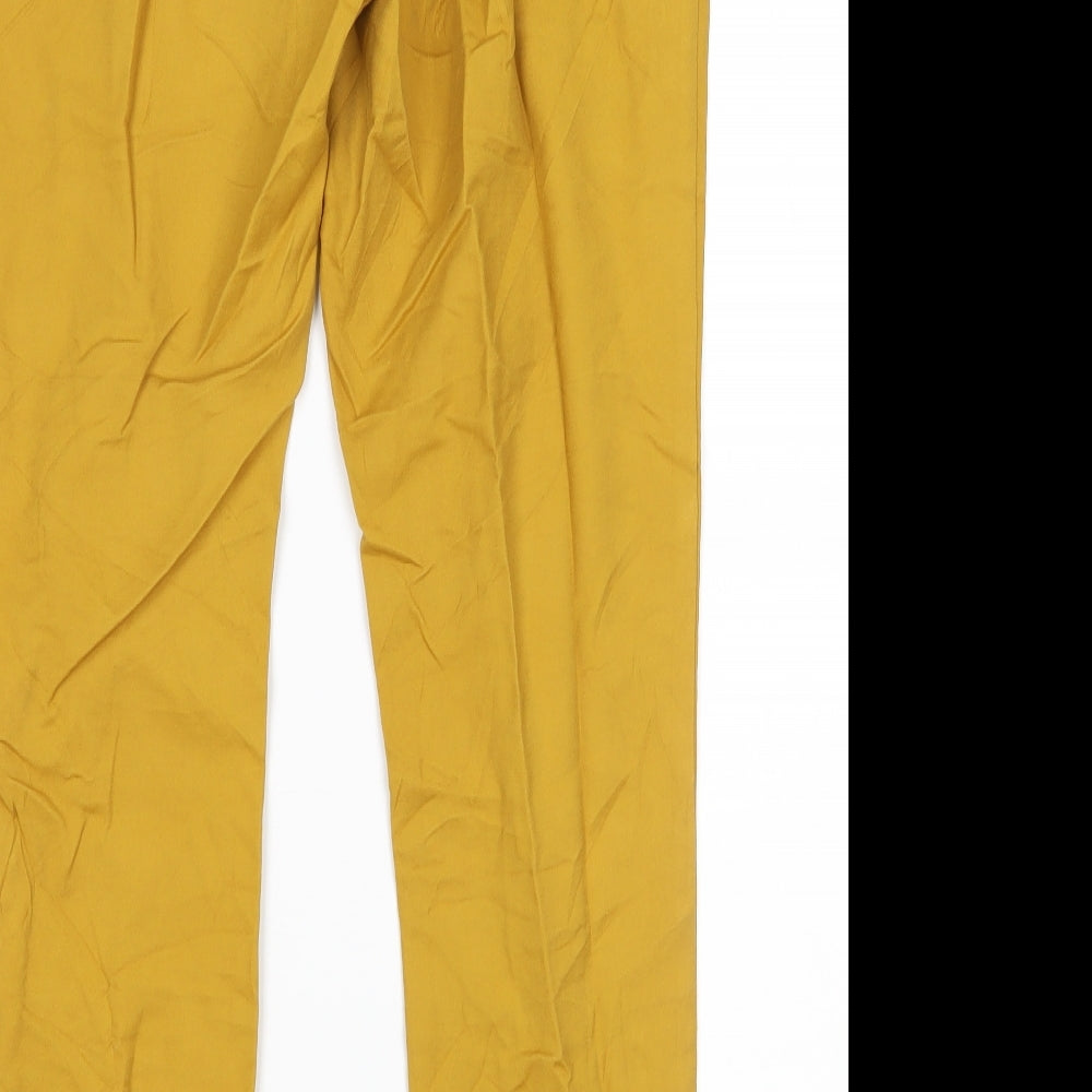 Womens UK Size 10 F&F Regular Fit  Yellow Trousers