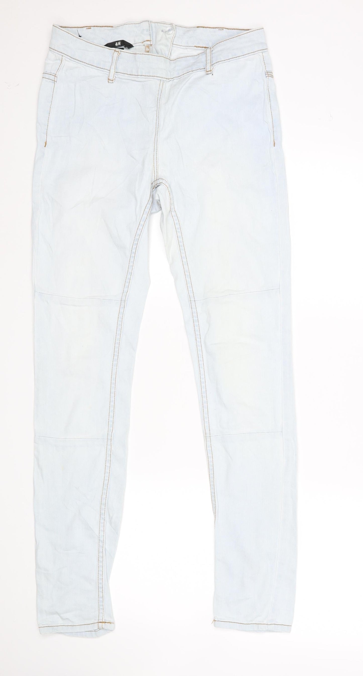 Womens UK Size 8 H&M Regular Fit Skinny Blue Jeans