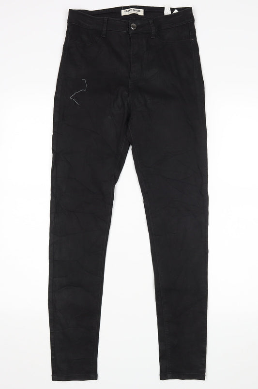 Womens UK Size 10 TALLY WEiJL Regular Fit Skinny Black Jeans
