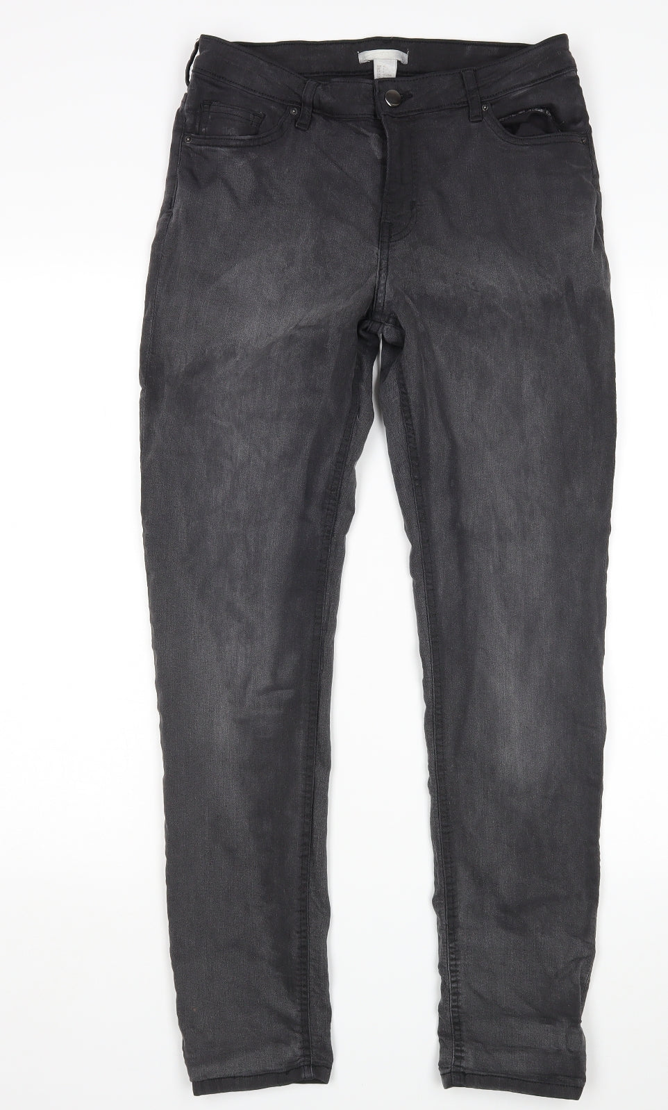 Womens UK Size 12 H&M Regular Fit Skinny Grey Jeans