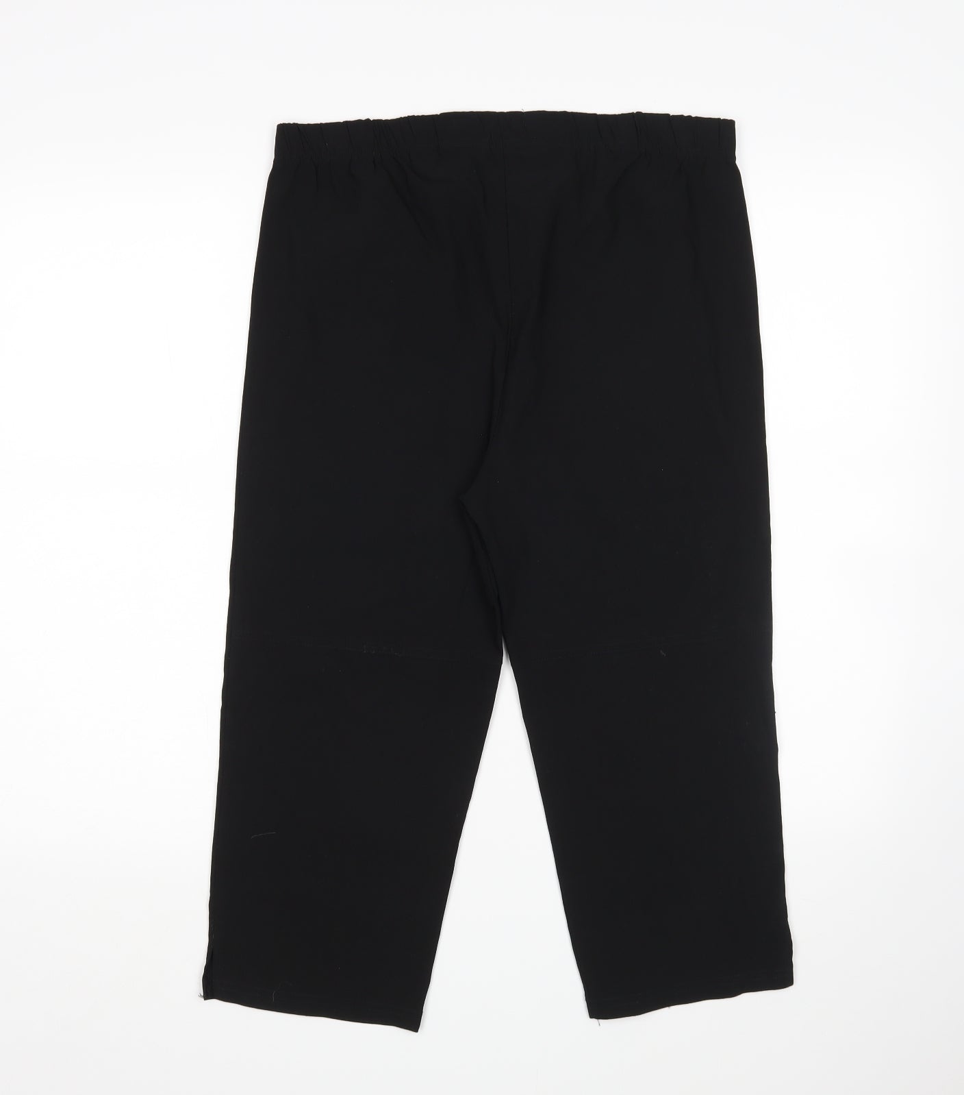 Womens UK Size M Preworn Regular Fit Cropped Black Trousers