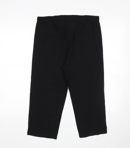 Womens UK Size M Preworn Regular Fit Cropped Black Trousers