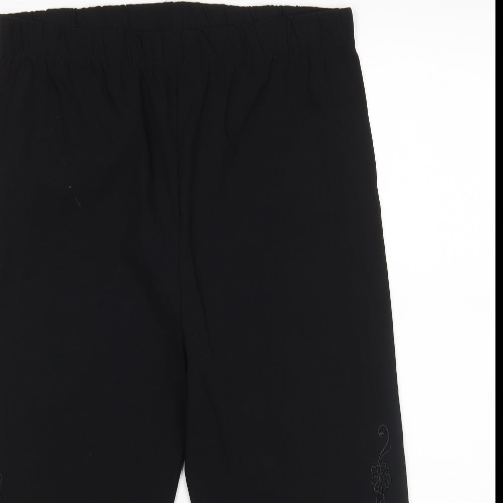 Womens UK Size M Preworn Regular Fit Cropped Black Trousers