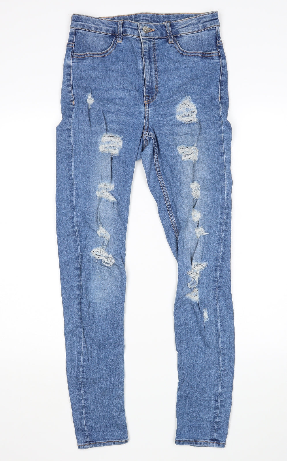 Womens UK Size 10 H&M Regular Fit Skinny Blue Jeans