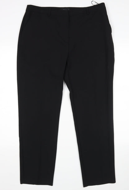 Womens UK Size 16 Preworn Regular Fit  Black Trousers