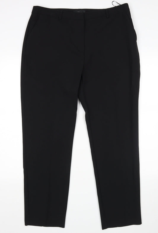 Womens UK Size 16 Preworn Regular Fit  Black Trousers