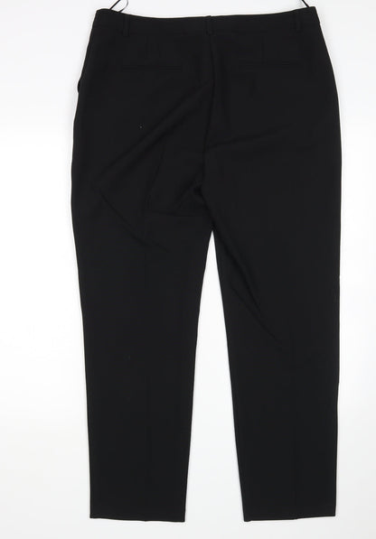 Womens UK Size 16 Preworn Regular Fit  Black Trousers