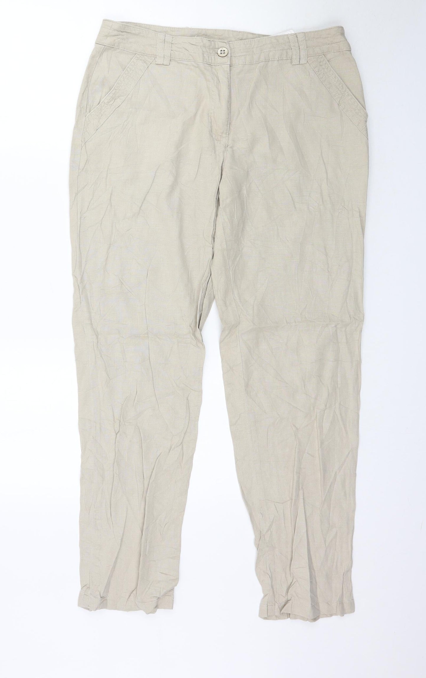 Womens UK Size 14 Canda Regular Fit  Beige Trousers