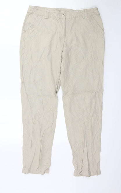 Womens UK Size 14 Canda Regular Fit  Beige Trousers