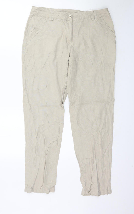 Womens UK Size 14 Canda Regular Fit  Beige Trousers