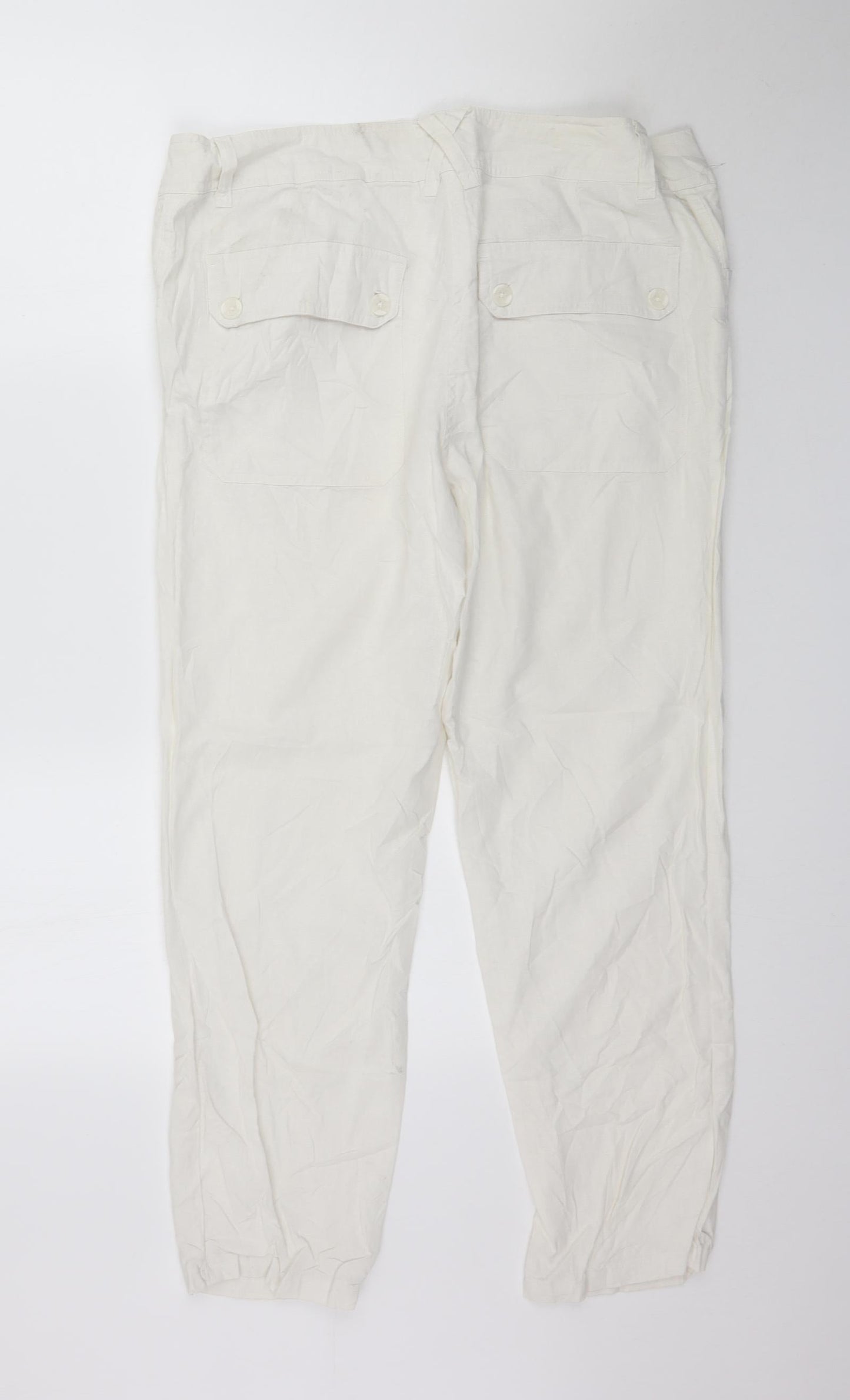 Womens UK Size 16 H&M Regular Fit  White Trousers