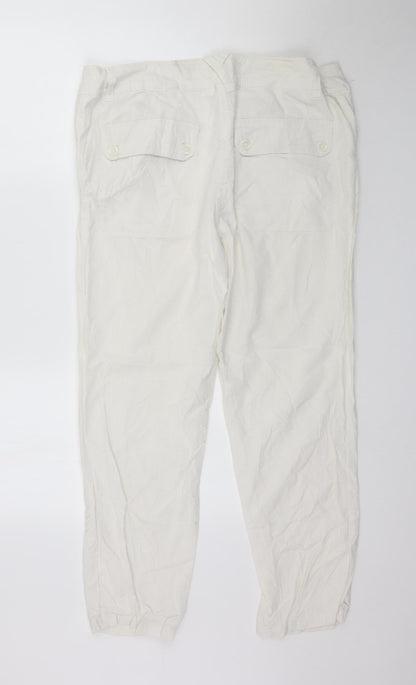 Womens UK Size 16 H&M Regular Fit  White Trousers