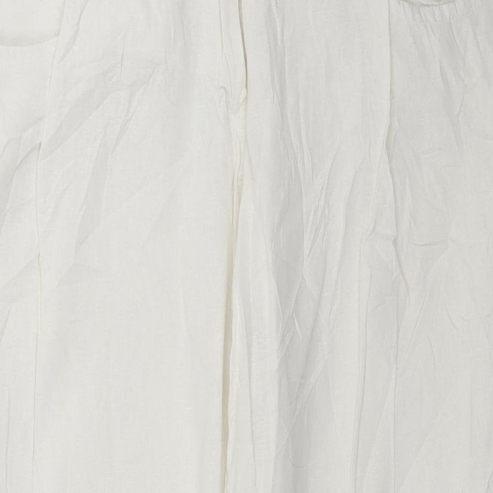 Womens UK Size 16 H&M Regular Fit  White Trousers