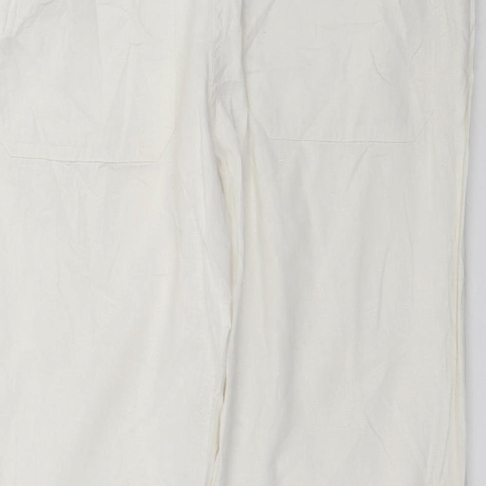 Womens UK Size 16 H&M Regular Fit  White Trousers