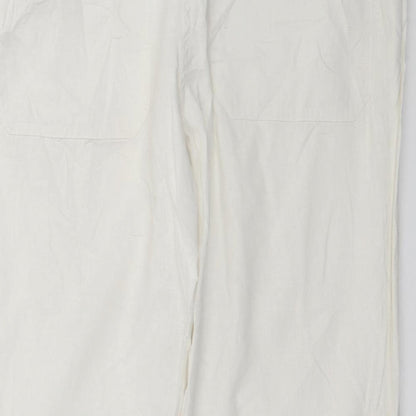 Womens UK Size 16 H&M Regular Fit  White Trousers