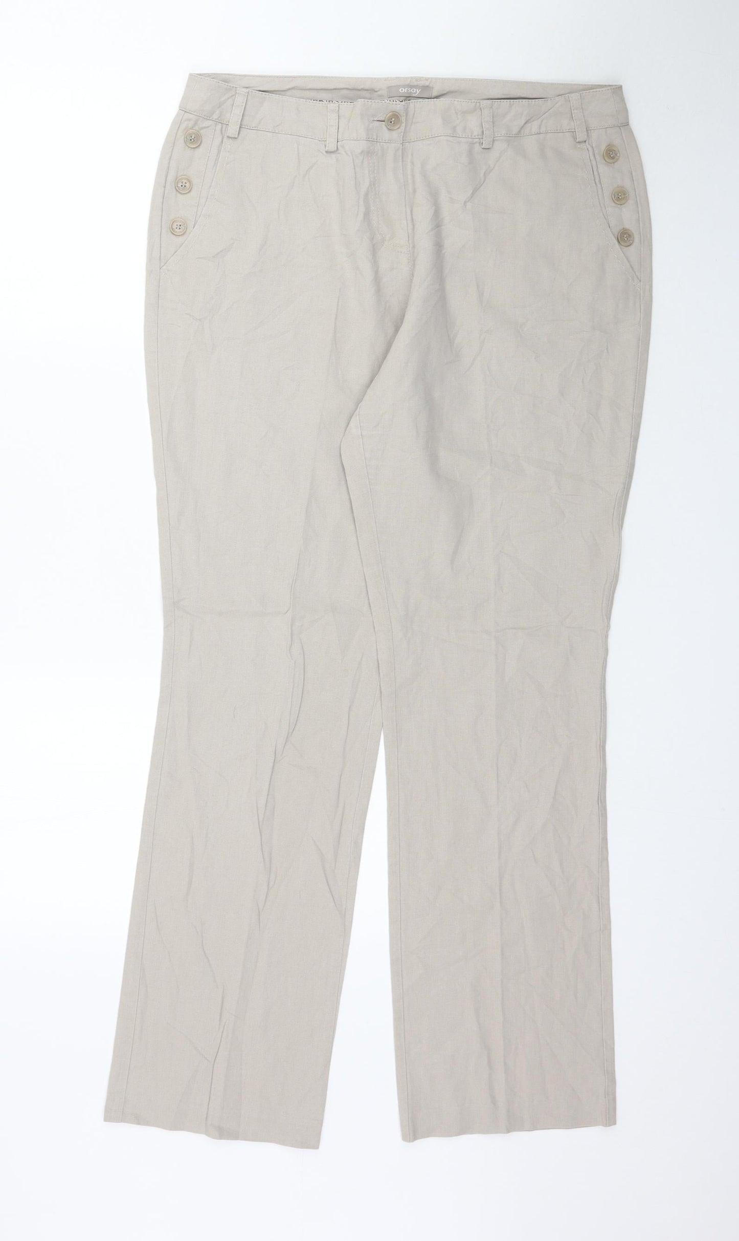 Womens UK Size L Preworn Regular Fit  Grey Trousers