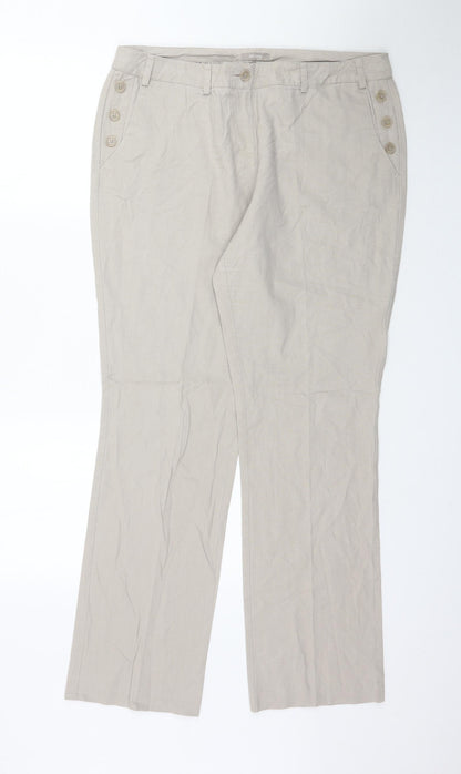 Womens UK Size L Preworn Regular Fit  Grey Trousers