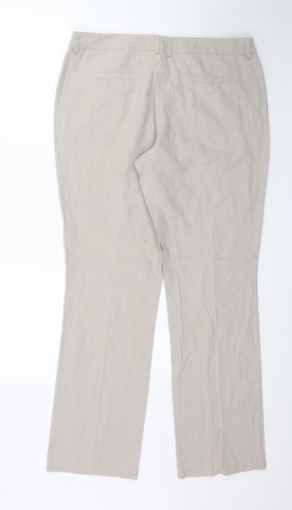 Womens UK Size L Preworn Regular Fit  Grey Trousers