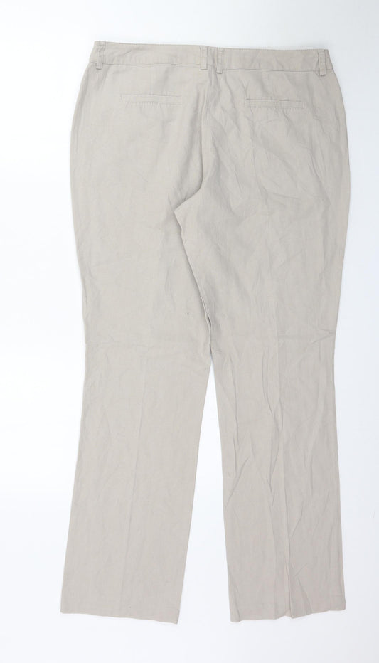 Womens UK Size L Preworn Regular Fit  Grey Trousers