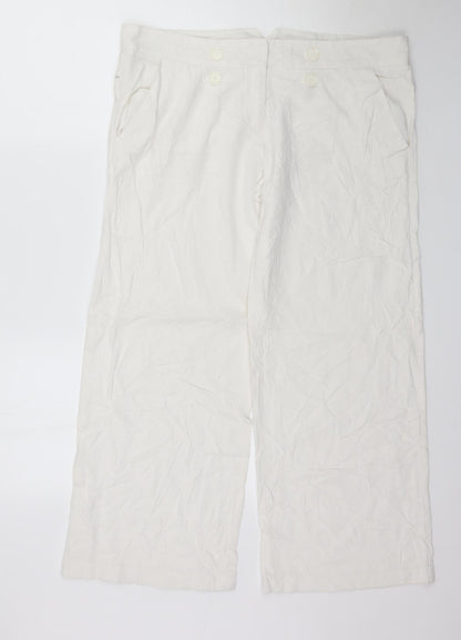 Preworn Womens White   Trousers  Size 16 L29 in