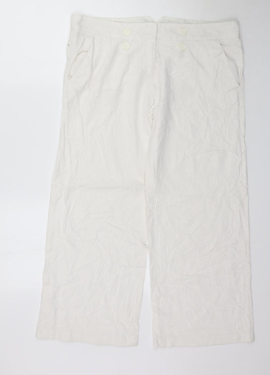 Preworn Womens White   Trousers  Size 16 L29 in