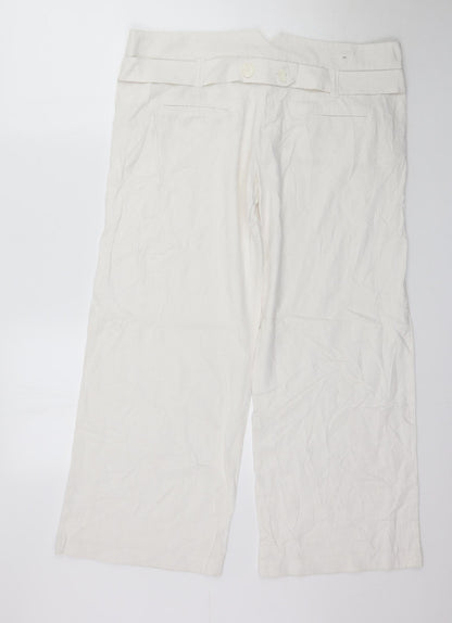 Preworn Womens White   Trousers  Size 16 L29 in