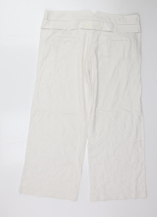 Preworn Womens White   Trousers  Size 16 L29 in