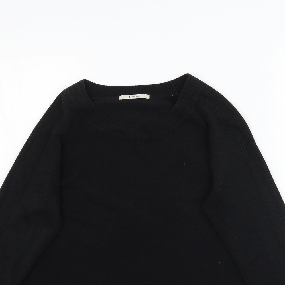 TU Womens Black  Knit Pullover Jumper Size 10