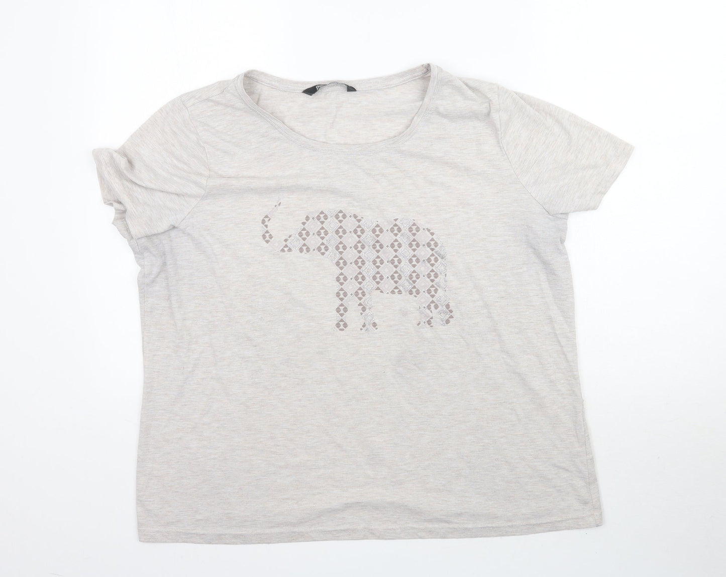 Bonmarché Womens Grey   Basic T-Shirt Size 2  - Elephant