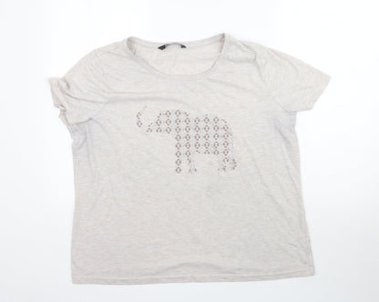 Bonmarché Womens Grey   Basic T-Shirt Size 2  - Elephant