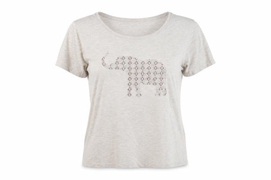 Womens UK Size 2 Bonmarché Grey Basic T-Shirt