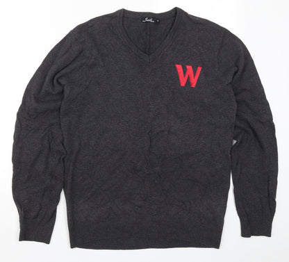 Premier Mens Grey  Knit Pullover Jumper Size M  - W