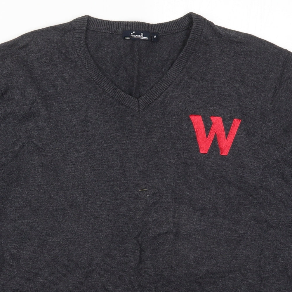 Premier Mens Grey  Knit Pullover Jumper Size M  - W