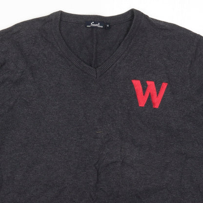 Premier Mens Grey  Knit Pullover Jumper Size M  - W