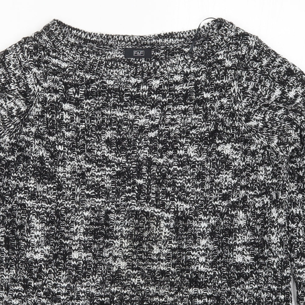 F&F Womens Black  Knit Pullover Jumper Size 10  - Black and White