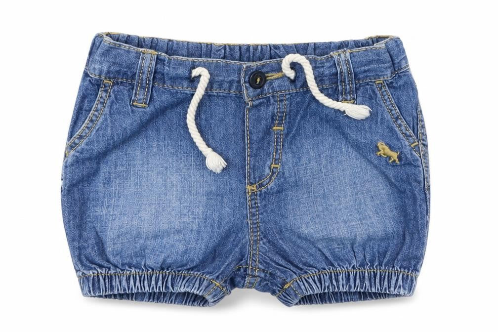 Front view of H&M Baby Blue Denim Cropped Jeans, size 3-6, Months