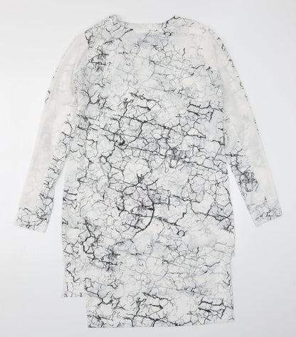 NEXT Womens White   T-Shirt Dress  Size 12  - Black and White Marble Effect