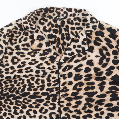 Influence Womens Brown Animal Print  Top Pyjama Top Size 14