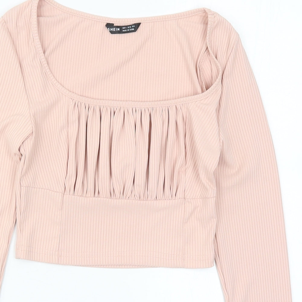 SheIn Womens Pink   Cropped T-Shirt Size S
