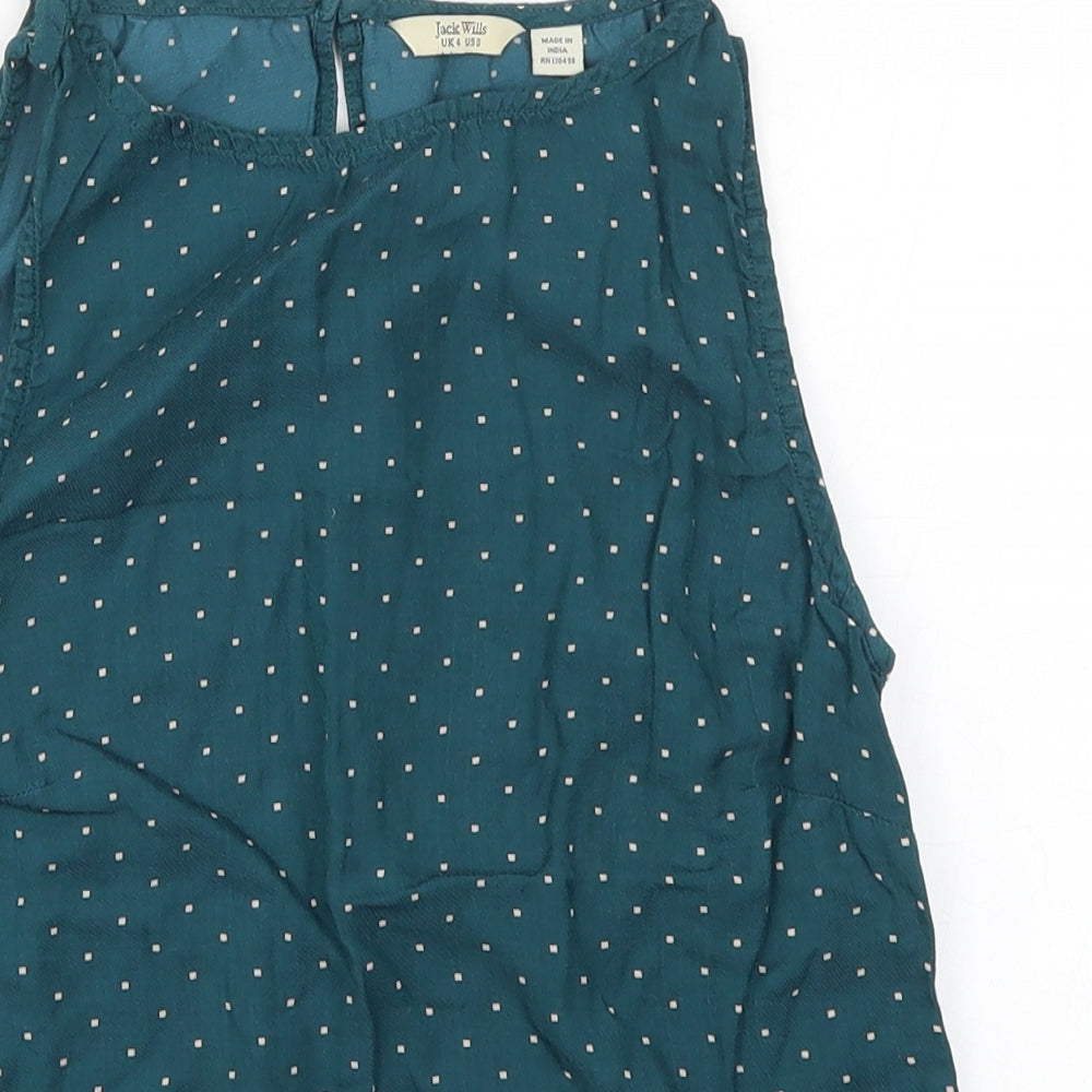 Womens UK Size 4 Jack Wills Blue Basic Tank