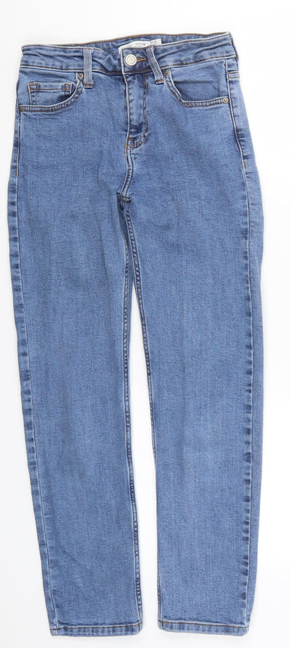 Bershka Womens Blue  Denim Straight Jeans Size 4 L24 in