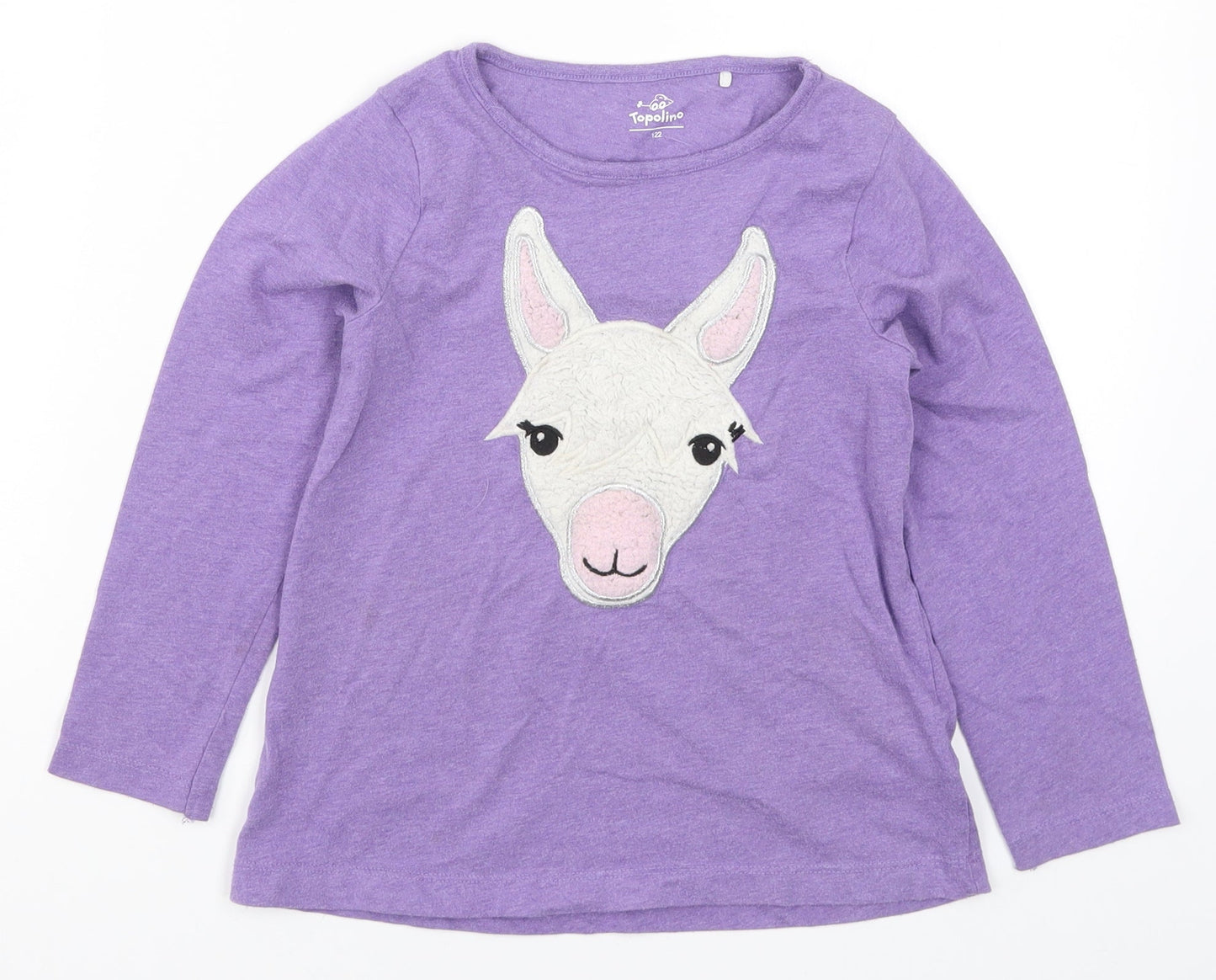 Topolino Girls Purple   Basic T-Shirt Size 7 Years  - Alpaca