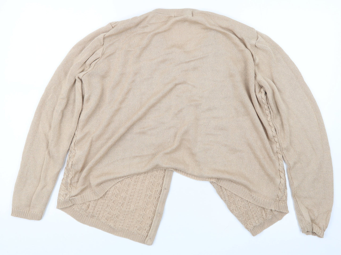 Womens UK Size 10 Afibel Beige Cardigan Jumper