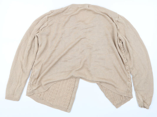 Womens UK Size 10 Afibel Beige Cardigan Jumper