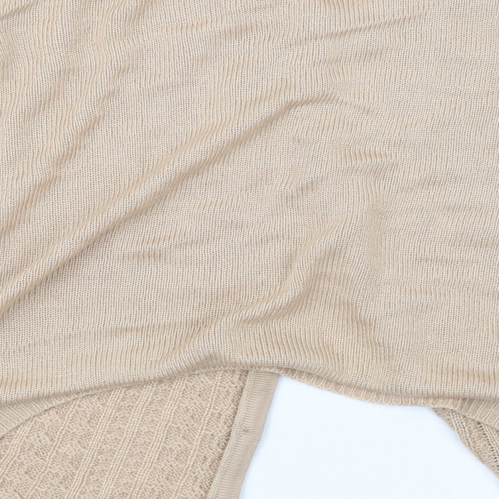 Womens UK Size 10 Afibel Beige Cardigan Jumper