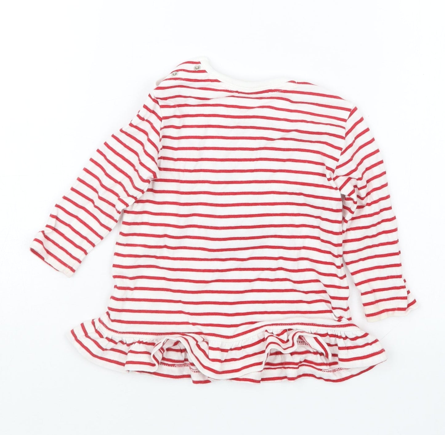 NEXT Girls Red Striped  Basic T-Shirt Size 6-9 Months