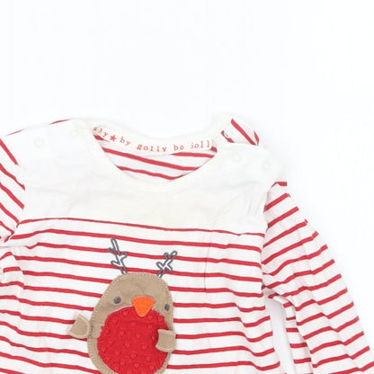 NEXT Girls Red Striped  Basic T-Shirt Size 6-9 Months